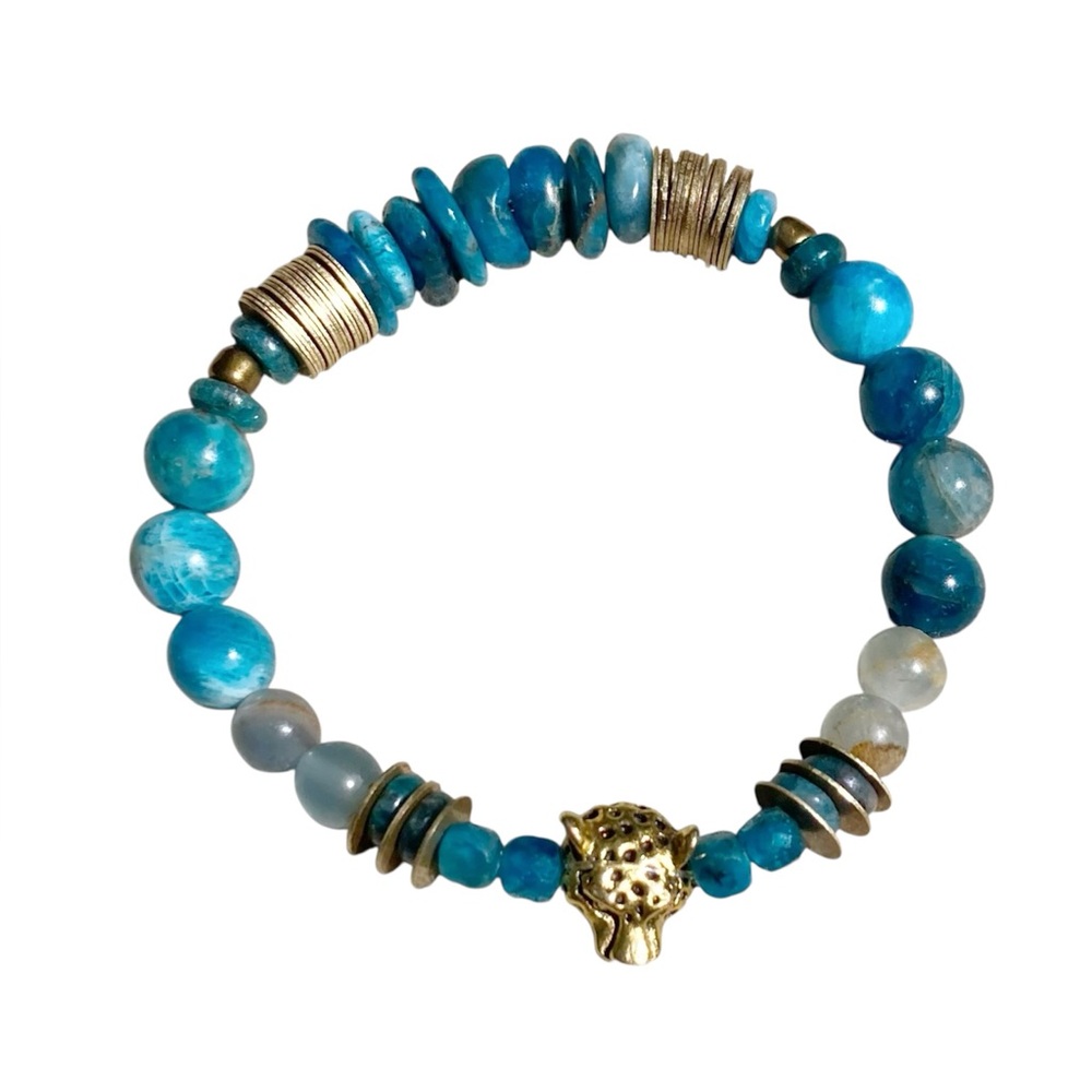 Blue Apatite Jaguar Bracelet